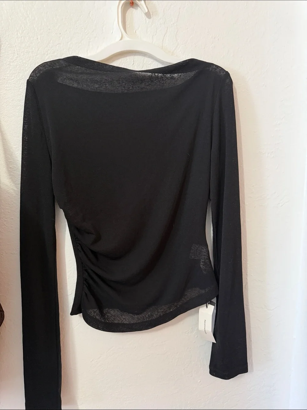 Commense Black Long Sleeve Scoop Neck Top